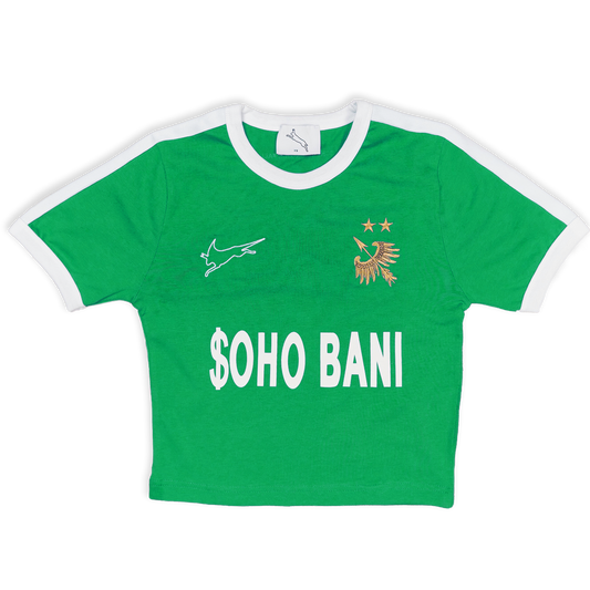 WOMEN GREEN CROPPED SHIRT ESUIF